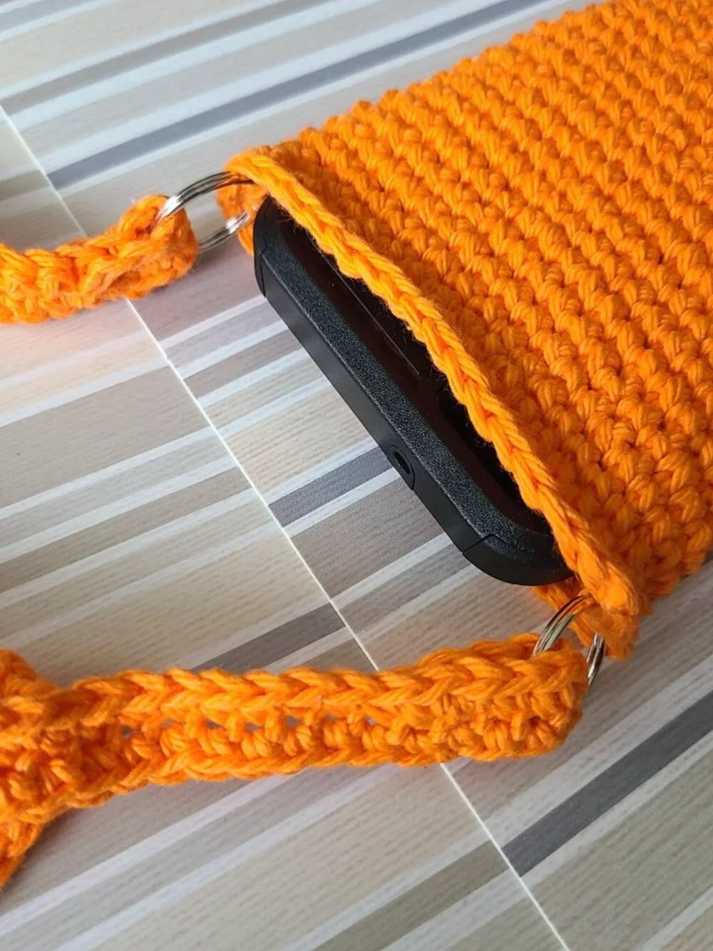 Handmade Crochet Cell Phone Case Holder Crossbody Bag Halloween Thanksgiving